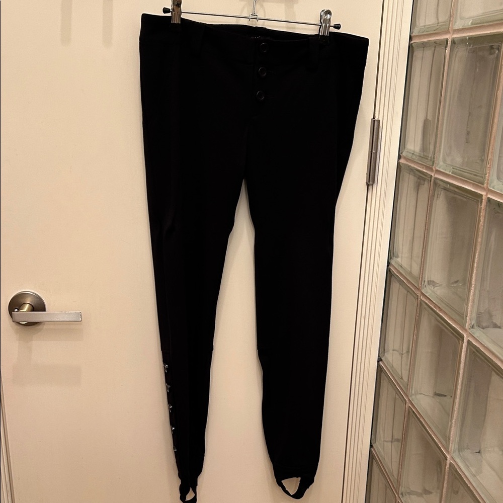LaRok Black Button-Detail Pants